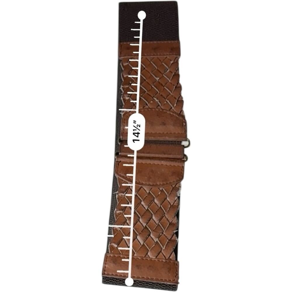 Brown Woven  Fashion Statement Accessory Leather Belt Sz M/L